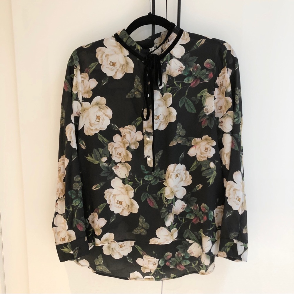 Floral chiffon blouse